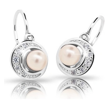 Cutie Jewellery detské strieborne náušnice s perlou C2256 biela