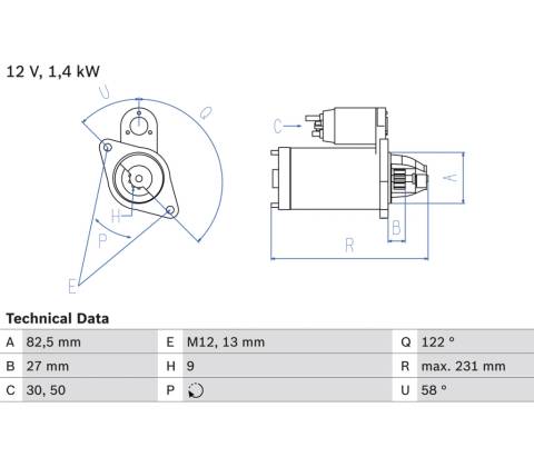 BOSCH Štartér 0986018340