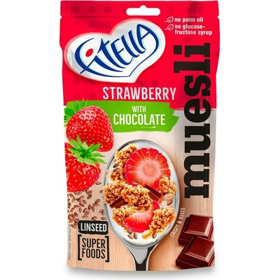 Fitella Jahodové muesli s lněným semínkem a čokoládou 50 g