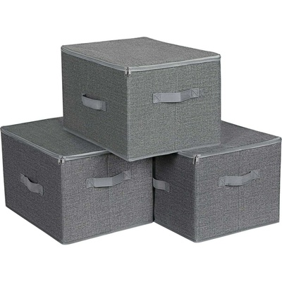 Songmics Úložný box Easy 3 ks 30 x 25 x 40 cm šedá