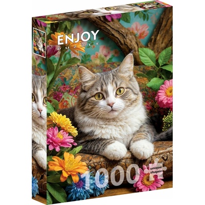 ENJOY Kočka v květinách 1000 dílků