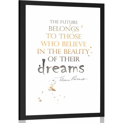 Plakát s paspartou motivační citát - Eleanor Roosevelt - 40x60 no frame