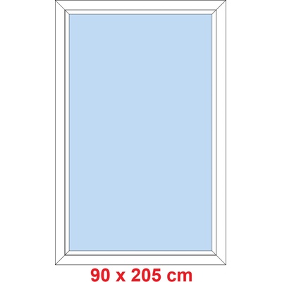 Soft Plastové okno 90x205 cm, FIX neotevíravé, Zlatý dub/bílá