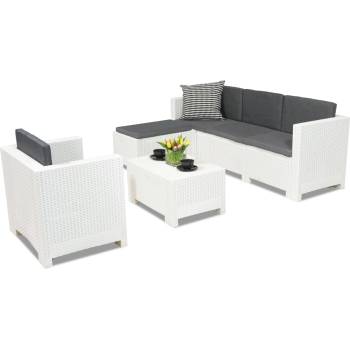 Image 1 of BICA Техноратанов комплект мебели за почивка Colorado Relax Corner 5 бял Bica (BCCOLLCOR5BL)