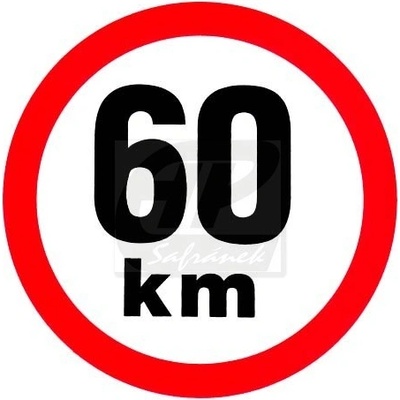 Rychlost 60 km/h - samolepka pr. 200mm