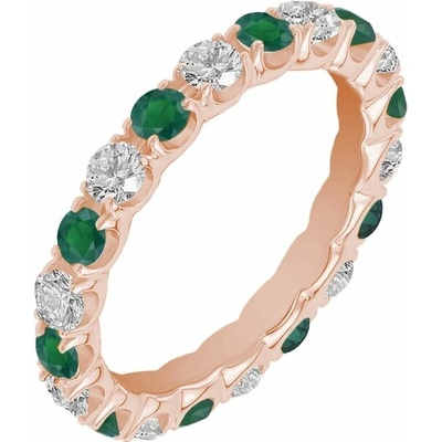 Eppi zlatý prsten zdobený smaragdy a diamanty Mette R31384