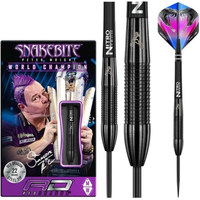 RedDragon steel Peter Wright Snakebite 3 black 22g 90% wolfram