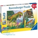 Puzzle Ravensburger Pravěká zvířata 3 x 49 dílků