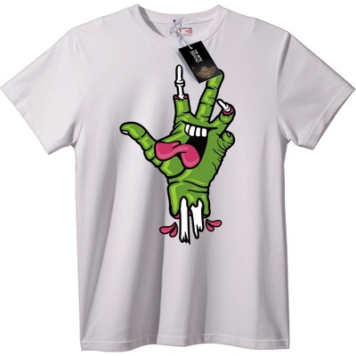 NOONEBRAND Тениска Рок Ръка Чудовище - 2XL, White