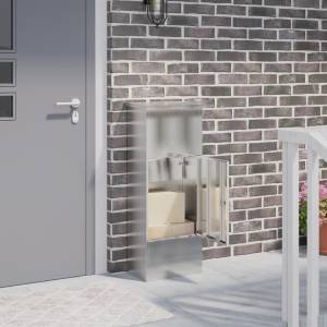 vidaXL Пощенска кутия за пратки с врата Сребрист 44, 5 x 29 x 110, 5 см (874930)