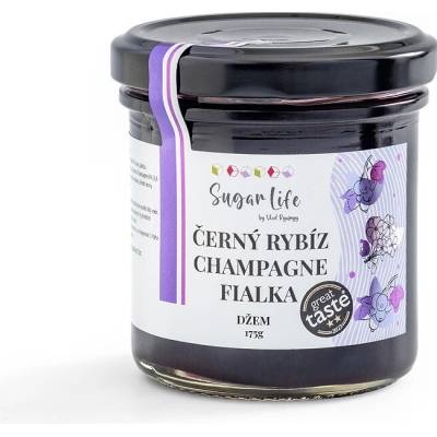 SUGAR LIFE DŽEM ČERNÝ RYBÍZ, FIALKA A MARC DE CHAPAGNE 175 g