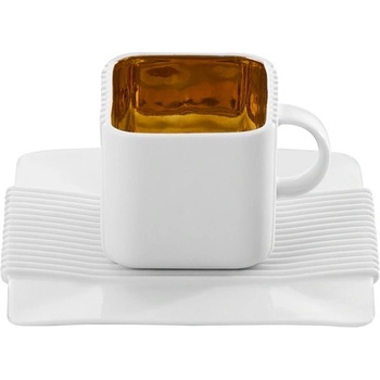 Ćmielów Design Studio Чаша за кафе и чай System с чинийка позлатено бяла (8002970G2CD33)