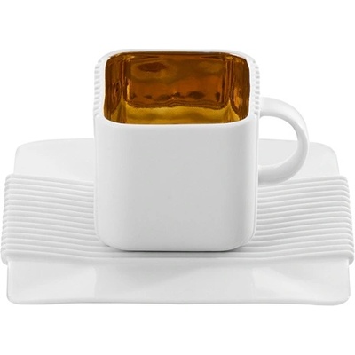 Ćmielów Design Studio Чаша за кафе и чай System с чинийка позлатено бяла (8002970G2CD33)