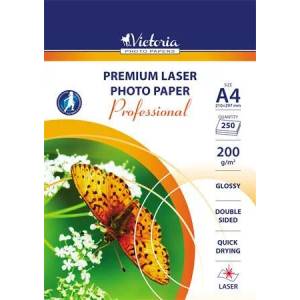 Victoria Фотохартия, лазерна, A4, 200 g, гланцова, двустранна, VICTORIA PAPER "Professional