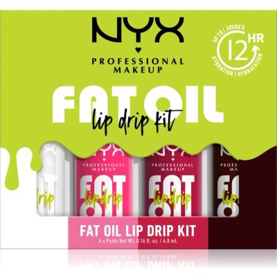 NYX Professional Makeup Fat Oil Lip Drip комплект за устни 4x4.8ml