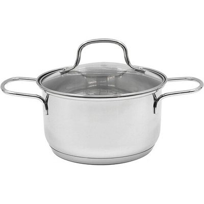 Стоманена Тенджера индукционна със стъклен капак Style 18СМ. 2.6Л (GS-01357-18CA)