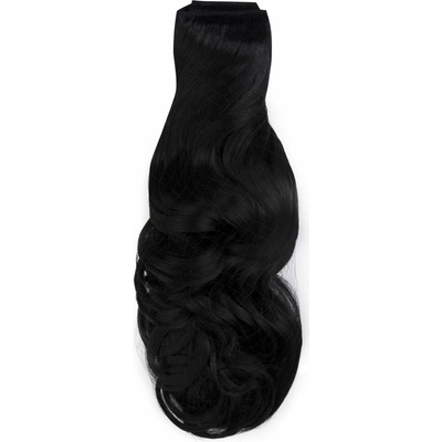 Hairlora Clip-in vlasy – #01 Čierna - 1 široký pás (115 g) – vlnitý, 50 cm