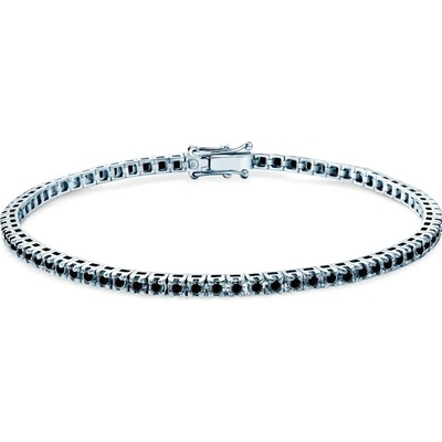 SAVICKI Tenisový náramok Luminy 2,3 mm biele zlato, čierne diamanty SAV-B-TENIS-21CM-23SZ-15K-585-CZD-B