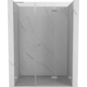 Mexen Lunar-F L сгъваеми душ врати десни 135 см, прозрачни, матиран никел - 836SL-135-050-97-00-P (836SL-135-050-97-00-P)