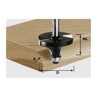 Festool HW S8 D16,7/R2 KL Zaoblovací fréza HW, stopka 8 mm 491009