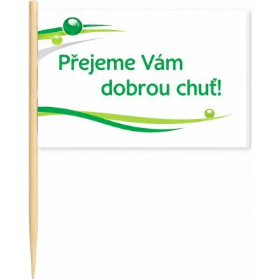 Vlajočka s prianím dobrej chuti - 3 x 2 cm - min 100 ks