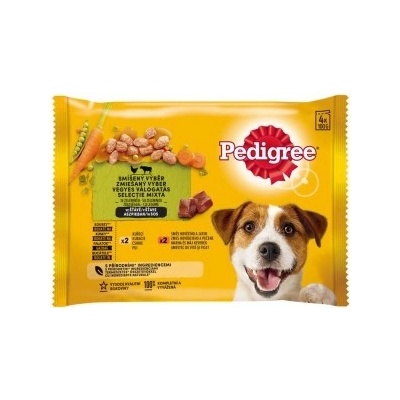 Pedigree Adult kuřecí hovězí a játra ve šťávě 4 x 100 g