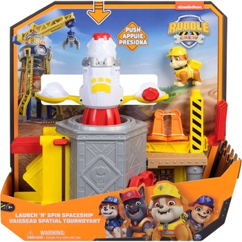 Spin Master Игрален комплект Spin Master Paw Patrol Rubble & Crew - Изстрелване и завъртане на космически кораб (28521)