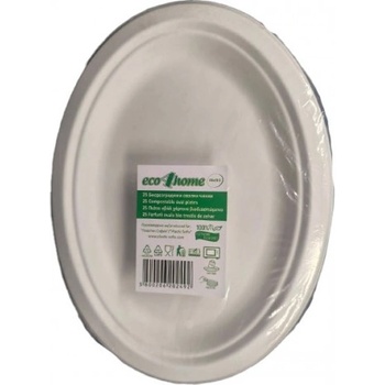 Еко чинии овал 26*19, 5см. Пластик София 25бр