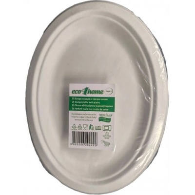 Еко чинии овал 26*19, 5см. Пластик София 25бр