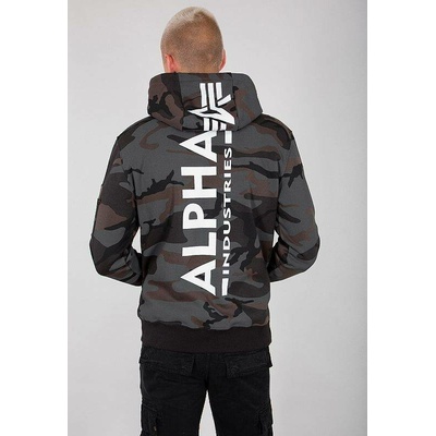 Alpha Industries mikina Back Print Hoody black camo