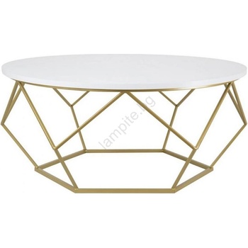 HowHomely Масичка за кафе DIAMOND 41, 5x90 см златиста/бяла (DD0048)