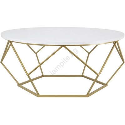 HowHomely Масичка за кафе DIAMOND 41, 5x90 см златиста/бяла (DD0048)