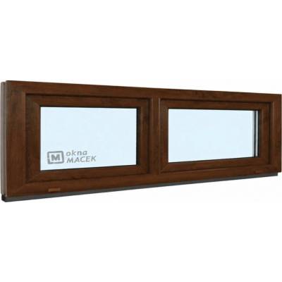 KÖMMERLING 70 AD, 2400 x 500 mm tmavý dub/tmavý dub (oboustranně), sklo čiré neotevíratelné typ S/S