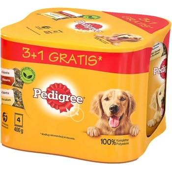 Image 1 of PEDIGREE Adult 3+1 CAN 4x400G - мокра храна за кучета в желе (2x С ПИЛЕ, 2x С ГОВЕЖДО)