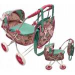 Mario Badescu *DOLLS PUSHCHAIR, pink-green, 52x32x10 cm, cardboard*
