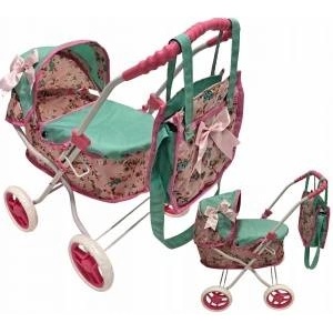Mario Badescu *DOLLS PUSHCHAIR, pink-green, 52x32x10 cm, cardboard*