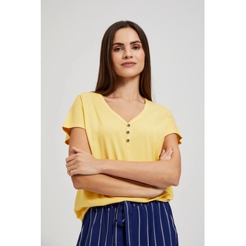 Moodo Жълта тениска с копчета на деколтето Moodo Moodo | Zhalt | ЖЕНИ | XS