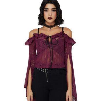 KILLSTAR дамска тениска с дълъг ръкав (топ) KILLSTAR - Breathless - Plum - KSRA013896