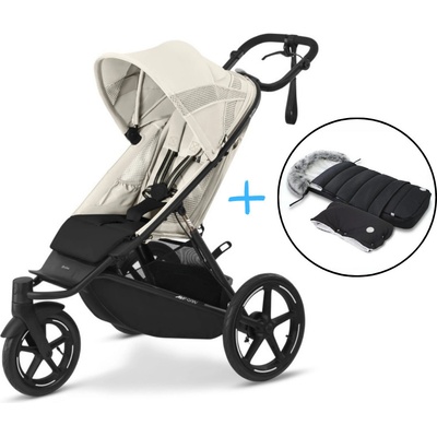 Cybex Avi Spin Seashell Beige 2024 + fusak a rukávník JOMK Northern Black