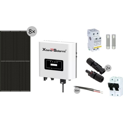 Solarmi GridFree 3000M solární elektrárna 8 x 465 Wp a 3kW síťový měnič s limiterem