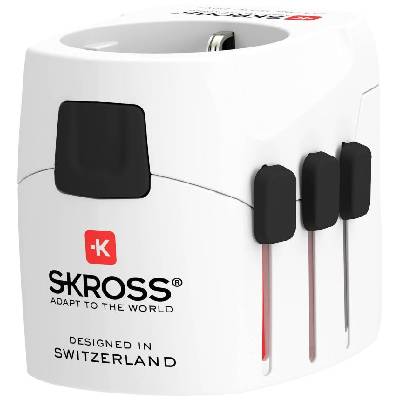 Адаптер SKROSS PRO Light, 2 x USB-A, World, Бял (SKROSS-1302470)