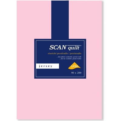 SCANquilt napínací prostěradlo jersey elastic lycra růžové 120x200x30