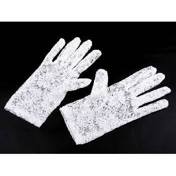 Spoločenské rukavice čipkované biela 1 pár