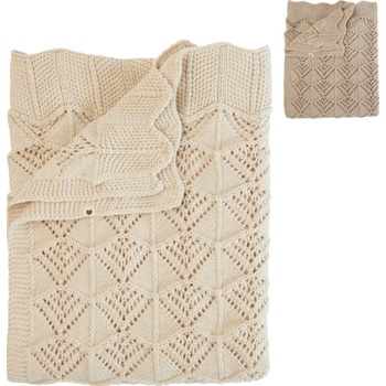 BIBS pletená vlnkovaná deka z BIO bavlny Ivory