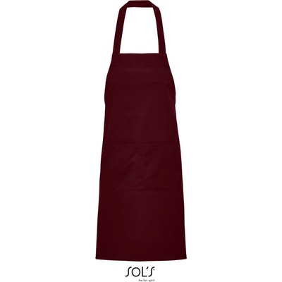 SOL's Collection Zástěra Gamma s laclem bio COT25356937099-burgundy Burgundová