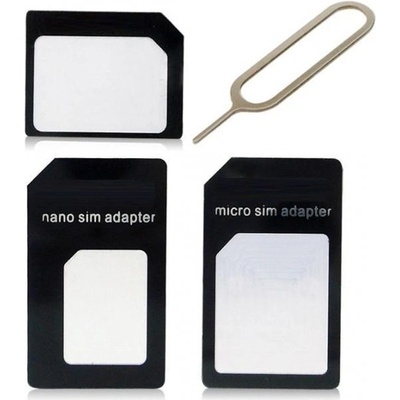 Nano / micro sim adaptér 3 v 1 black / čierny