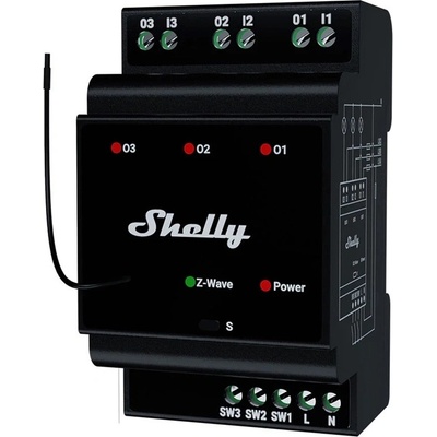 Relé na DIN lištu SHELLY PRO 3 Z-Wave