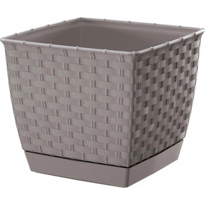 Prosperplast Ratolla Square s miskou 14,5x14,5x12,6cm ratan krémová DRLK145k