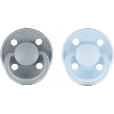 Rebael dudlíky přírodní kaučuk 2 ks Pewter/Tiny Sky