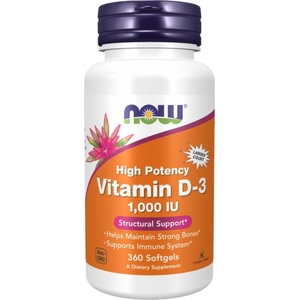 NOW Vitamin D-3 1000 IU [360 Гел капсули]